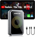 3-In-1 Magic Video Box for Streaming Netflix/Youtube/Tiktok, Wireless Carplay Adapter Dongle with USB Drive for OEM Wired Apple Car Play and Android Auto Cars
