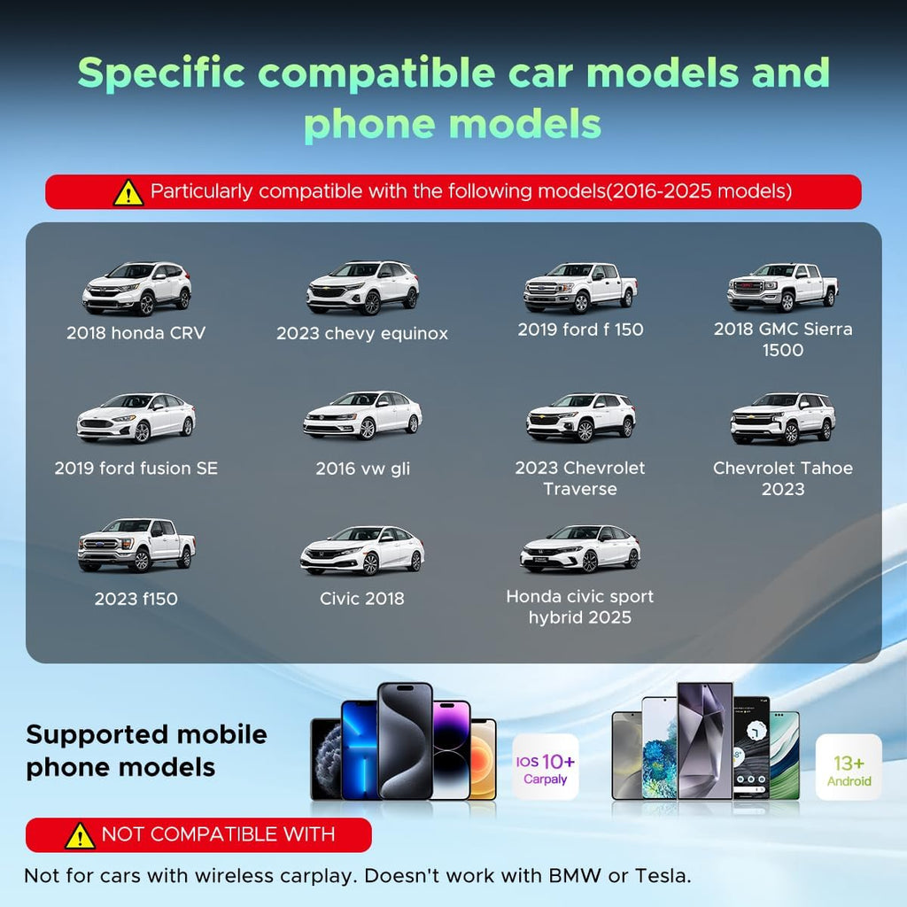 3-In-1 Magic Video Box for Streaming Netflix/Youtube/Tiktok, Wireless Carplay Adapter Dongle with USB Drive for OEM Wired Apple Car Play and Android Auto Cars